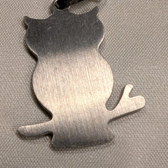Stainless 'Cedar Paddle' Owl necklace - Picture 4 of 4